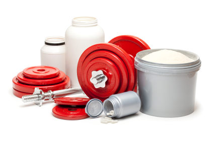 Dietary supplements and steel dumbbells for body building